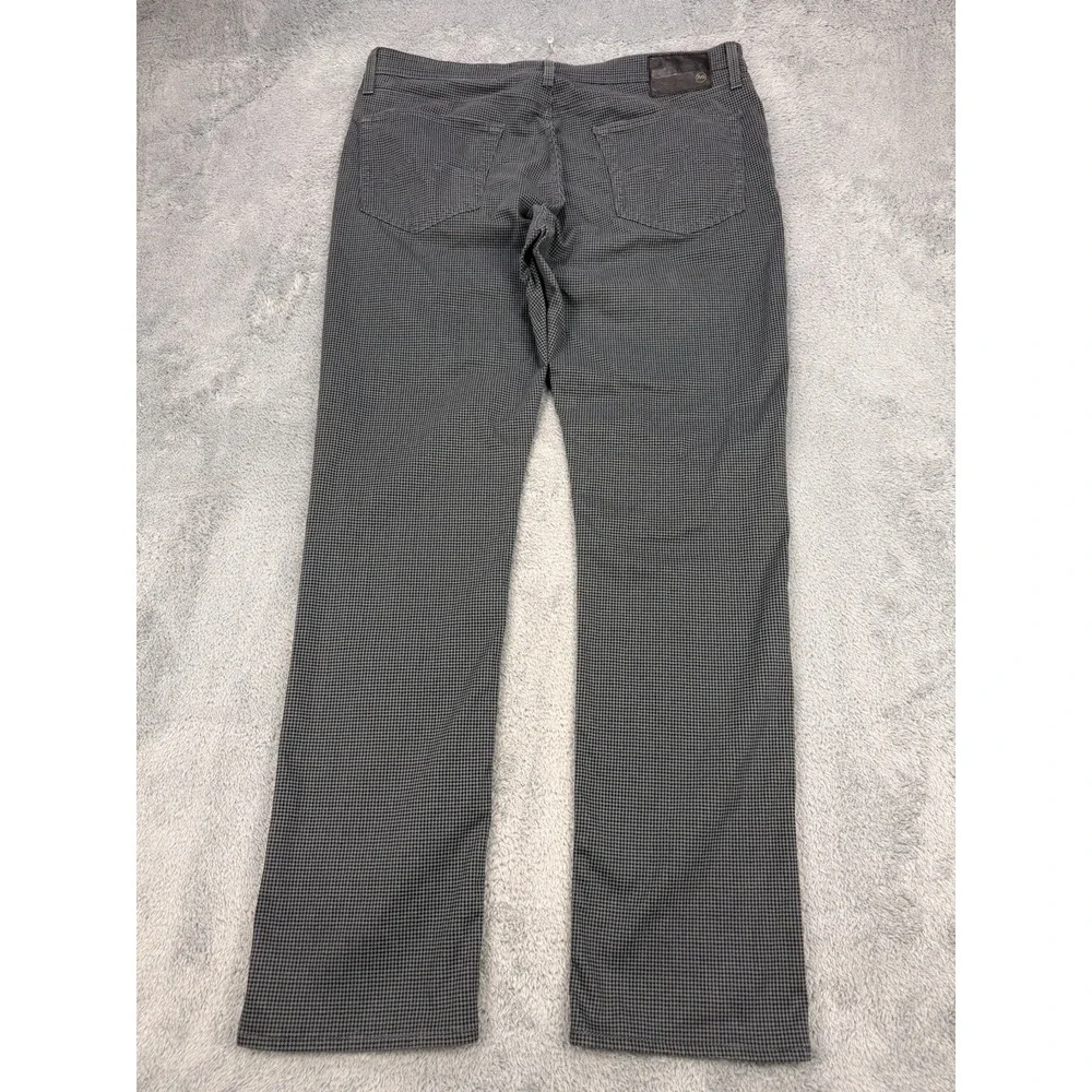 Adriano Goldschmied Jeans Men 38x34 Gray Houndstooth AG Slim Straight Everett‎